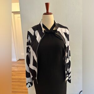 New Black and white coat size small